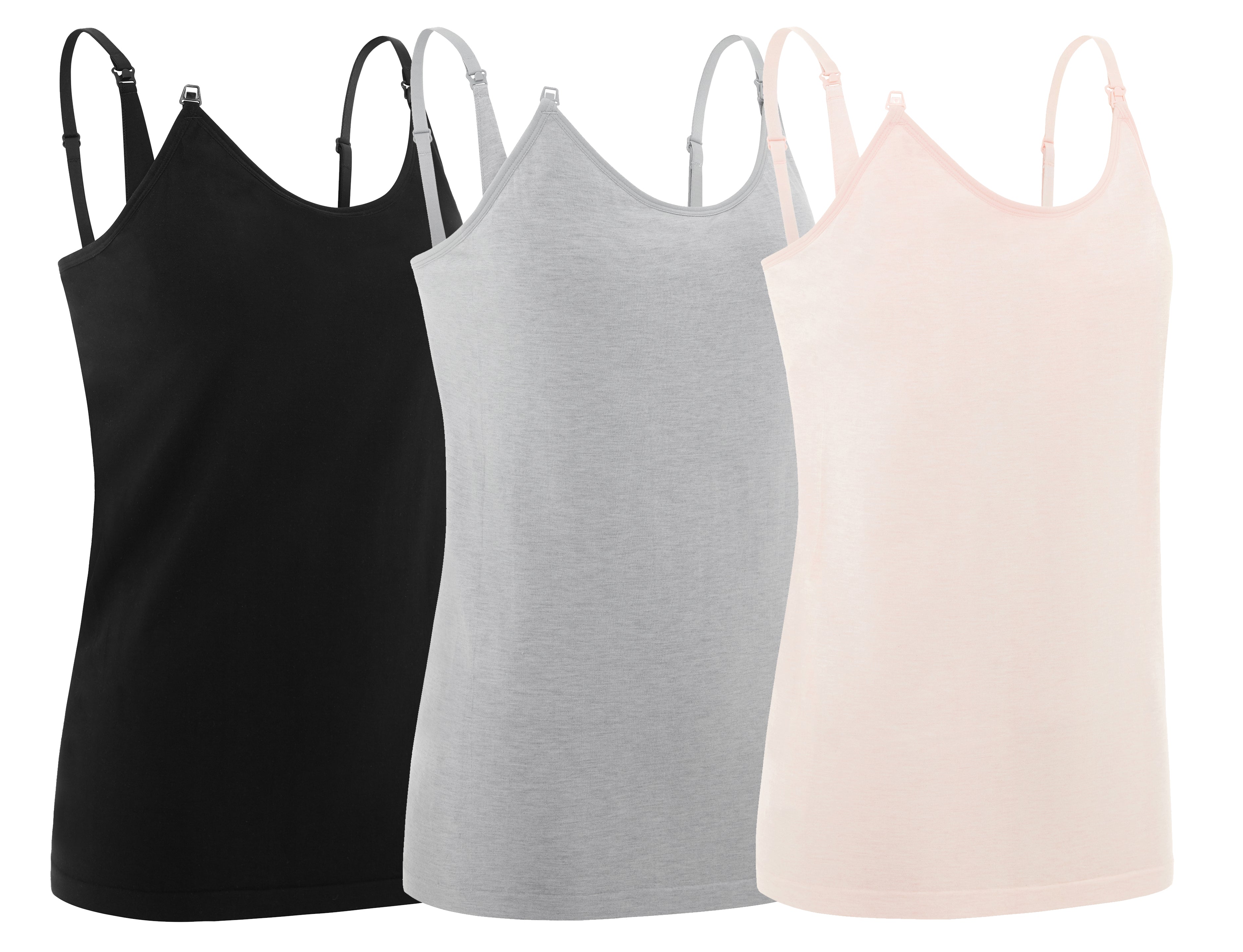 Under Control |Maternity 3 Pack (Black/Grey/Pink) Camisole
