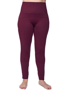 Women's Plus Active Seamless High Impact Fitness Legging with Stretch Compression in Cranberry