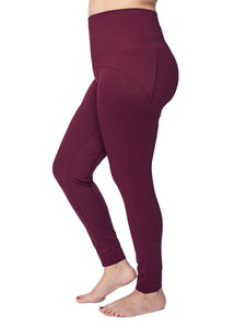 Women's Plus Active Seamless High Impact Fitness Legging with Stretch Compression in Cranberry