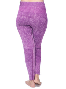 Women's Plus Active Seamless Acid Wash High Impact Fitness Legging with Stretch Compression