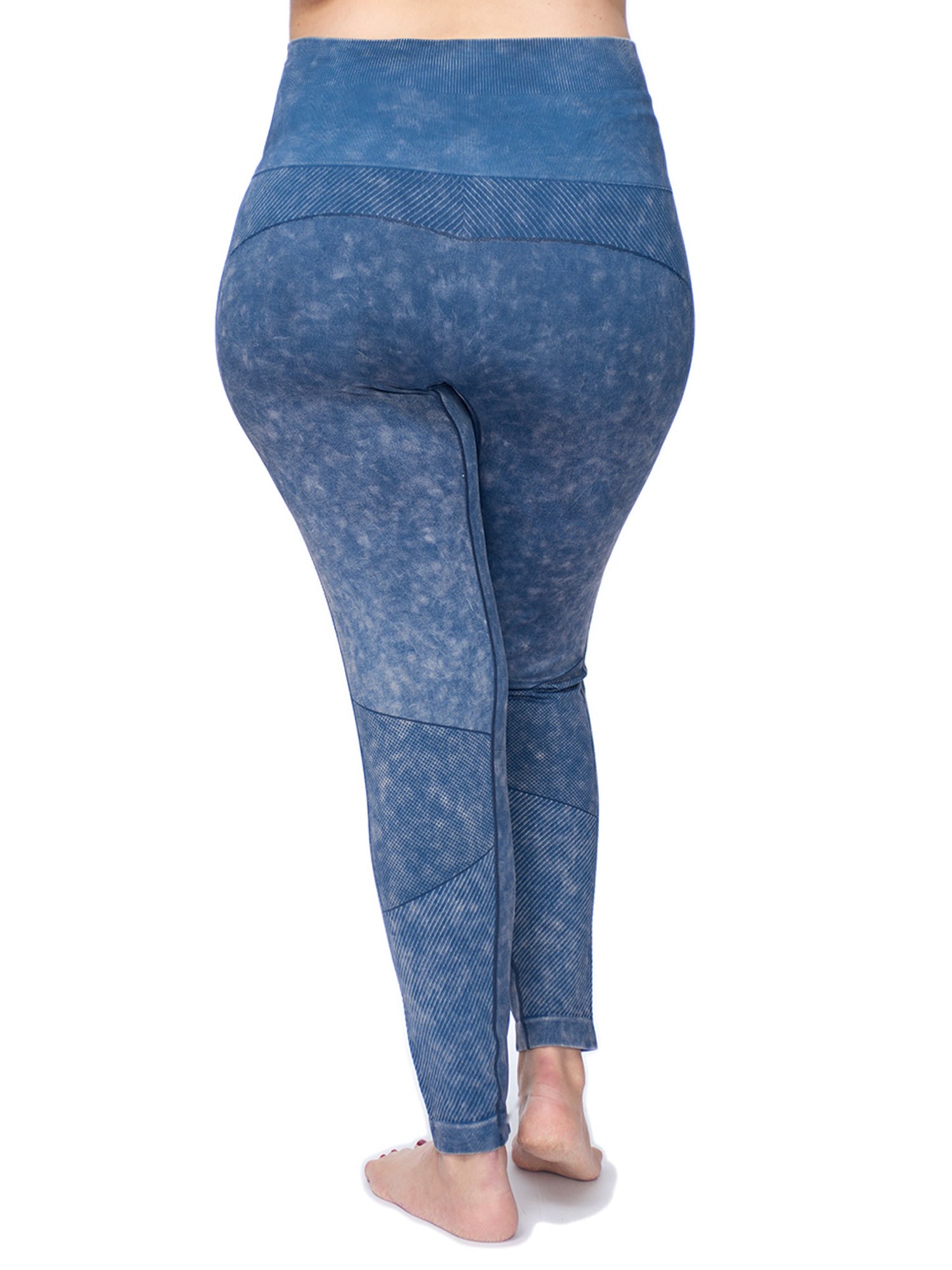 Women's Plus Active Seamless Acid Wash High Impact Fitness Legging with Stretch Compression